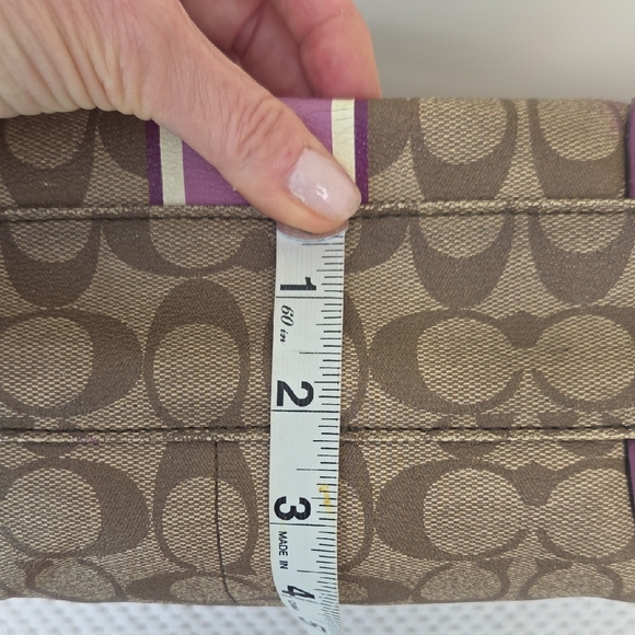 Coach Brown Purple Vintage Signature Coated Canvas Tote - Picture 15 of 16